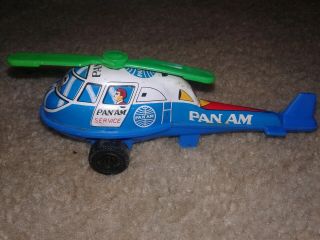 Vintage Pan Am Airlines Tin Litho Plastic Toy Helicopter