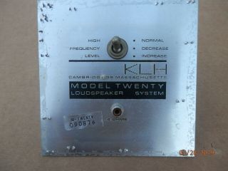Klh Vintage Model 20 Cross Over And Cabinet Connection.  2 Available