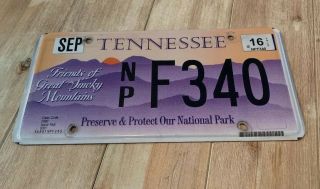 Tennessee License Plate Friends Of The Great Smoky Mountains National Park