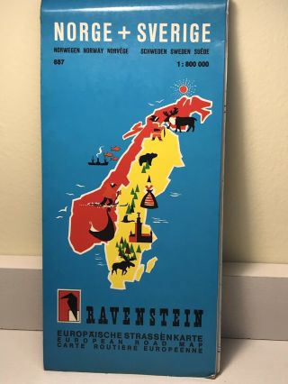 Norge,  Svergie 1:800,  000 And Danmark 1:500,  000 Ravenstein European Road Maps (2)