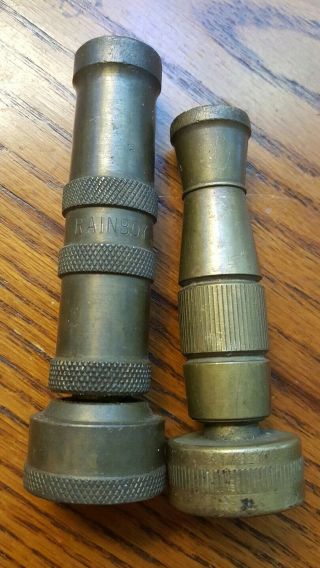 Vintage Brass Water Hose Nozzles Nelson Rainboy & Italy