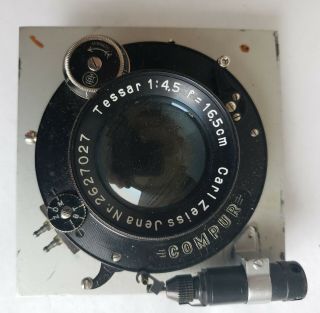 Carl Zeiss Jena Nr 2627027 Tessar 1:4,  5 F = 15.  5 Cm Camera Lens,  Very
