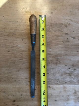 Vintage 11 " File Rasp Wood Handle Lutz File &tool Co Flat End Woodworking
