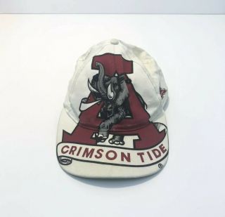Vintage Alabama Crimson Tide Roll Tide 1994 Big Logo Snapback Hat All Over Print