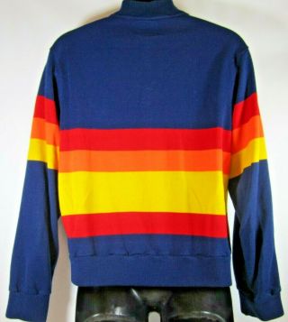 Sand Knit Houston Astros Rainbow Sweater 70s Cardigan Jacket Button Front - Flaws 3