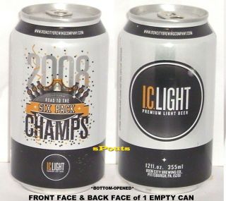 2008 Nfl Bowl Champs Pittsburgh Steelers Man Cave Sport Iron City Beer Can