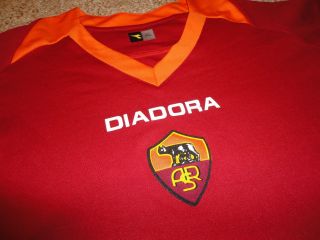 Authentic Italy Diadora Serie A As Roma Fc Soccer Blank Football Jersey Shirt Xl