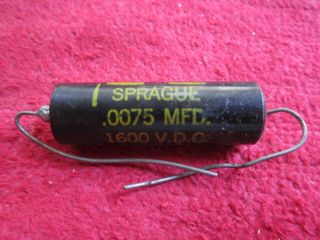 Vintage Nos Sprague Black Beauty.  0075 Mfd,  1600vdc Capacitor