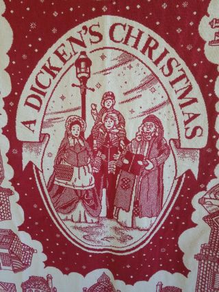 Vintage Christmas Woven Tapestry Throw Blanket 63”x50” “dickens Christmas ”