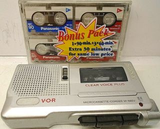 Sony V - O - R Clear Voice Plus Microcassette - Corder M - 560v/4 Pk Panasonic Cassettes