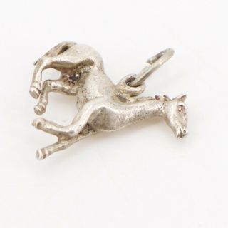 VTG Sterling Silver - Running Horse Animal Solid Bracelet Charm - 4g 2