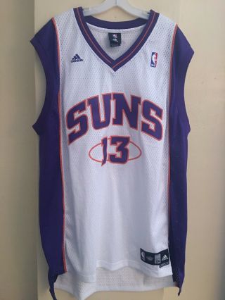 Steve Nash Phoenix Suns Adidas White Authentic Stitched Jersey Sz 2xl Extra Long