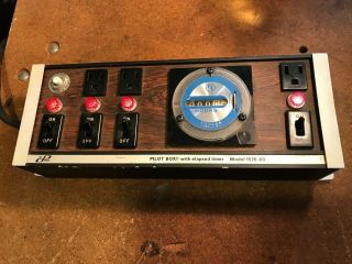 Vintage Pilot Box 3 Outlet Power Strip With Elapsed Digital Timer,  Model 1576 - 60