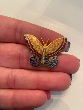Vtg Metropolitan Museum Of Art " Mma " Signed Gold Tone Butterfly Brooch/pin