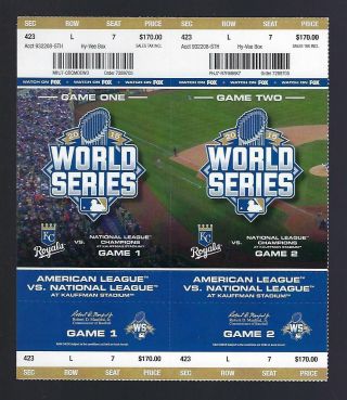 2015 World Series Ny Mets @ Kc Royals Full Baseball Tickets Games 1 & 2