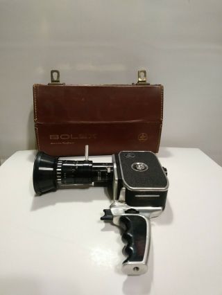 Vintage Bolex Zoo Reflex Movie Camera Made In Switzerland With Carrying Case