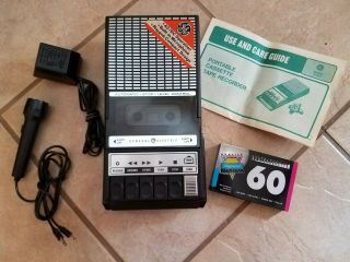 Ge General Electric 3 - 5014c Portable Cassette Tape Recorder Power Supply & Mic