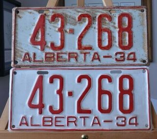 1934 Alberta Vintage License Plates 43 - 268