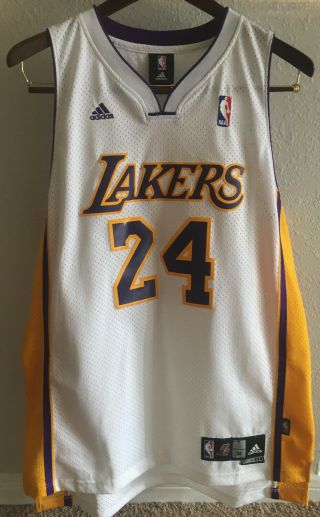 Adidas Nba Los Angeles Lakers Kobe Bryant White 24 Jersey (medium)