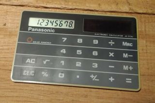 Vintage Panasonic Solar Powered Credit Card Size Electronic Calculator
