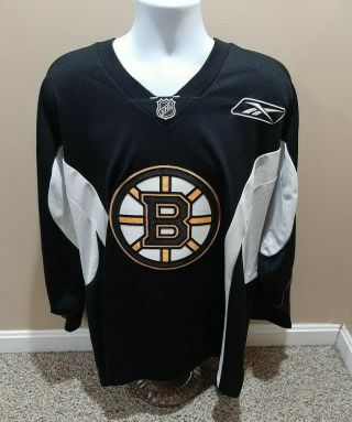Boston Bruins Reebok Nhl Official Practice Hockey Jersey Black Xl Euc