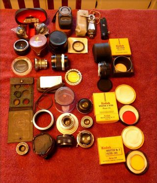 Group Of Vintage Camera Lenses And Other Items C 117