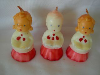 3 Vintage 3 " Gurley Christmas Candles Choir Boy & Girl -
