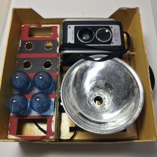Vintage Kodak Duaflex Iii 3 Tlr 620 Film Camera & Flash Outfit