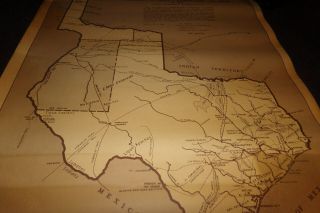 Vintage Republic Of Texas Map 1836 - 1846 Limited Ed 744/1000 Apaches Tigua 1972