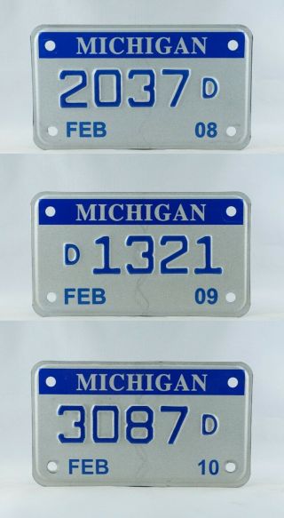 2008 - 2010 Michigan Motorcycle Dealer License Plates -