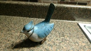 Blue Jay Wild Bird Figurine Plastic Vintage Resin Animal Collectible Statue