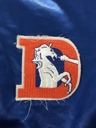 Vintage Denver Broncos Jacket Retro 1970s Snap Mens Size Small Blue Nylon Men’s
