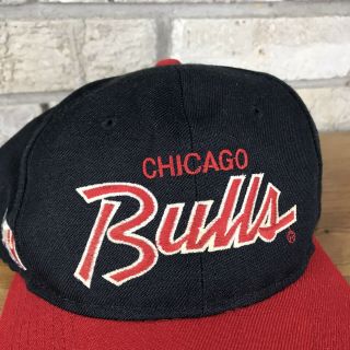 Vintage Chicago Bulls Sports Specialties Script Snapback Hat Cap NBA Wool Blend 2