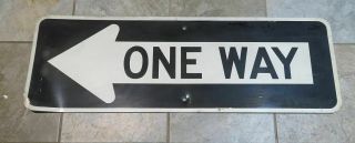36 " X 12 " Old Thick Heavy Aluminum One Sided One Way Left Arrow Street Sign