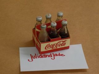 Vintage Coca Cola Miniature 6 Pack Coke Glass Bottle Soda Advertising