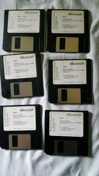 Vintage Oem Microsoft Ms Dos Version 3.  11 For Workgroups Operating System