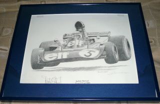 Jackie Stewart Signed And Framed Print 17 X 14 " - Rp - Mm