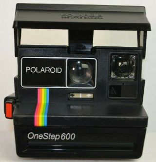 Polaroid One Step 600 - Land Camera Instant Film - Black W/rainbow Stripe - Vintage