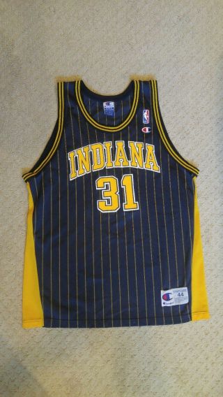 Vintage Reggie Miller 31 Indiana Pacers Nba Jersey Champion Throwback Size 44