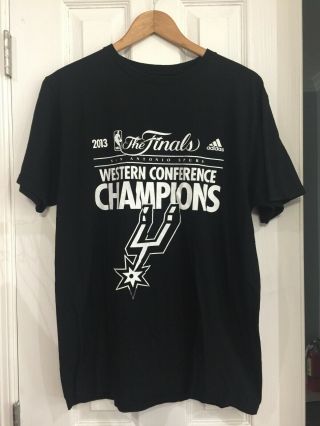 2013 San Antonio Spurs Western Conf Champions Locker Room Edition Large T - Shirt