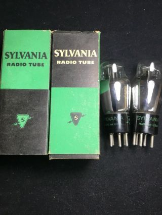 Pair Nos Sylvania 56 Radio Vacuum Tubes Made In Usa Great A.  6852