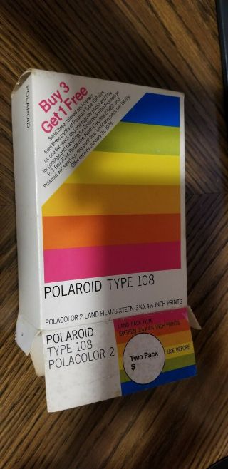 Box Of 2 Polaroid Type 108 Polacolor 2 Land Film 3.  25 " By 4.  25 " Prints