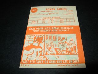1963 Topps football 37 Roman Gabriel Los Angeles Rams 2