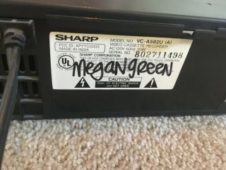 Sharp VHS Player Video Cassette Recorder Player,  Power Cord 2