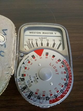 Vintage Weston Master V Light Meter In Case