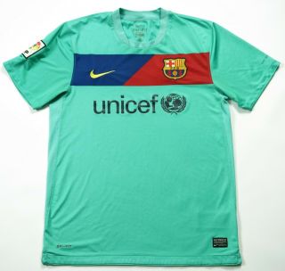 Fc Barcelona 2010 - 11 Away M Jersey Shirt Camiseta Treble Unicef 382358 - 310 Barca