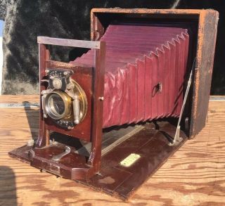 Kodak Large Format Folding Camera With Victor Shutter Bausch Lomb R.  O.  & C.  Co.