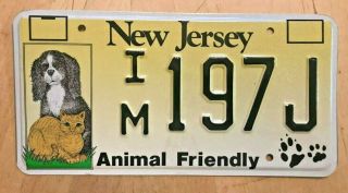 Jersey Animal Friendly License Plate " Im 197 J " Nj Dog Cat Dogs Cats Pets
