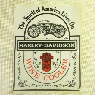 Vintage Harley Davidson Wine Cooler Motorcycle Vinyl Advertisement Poster 7x9
