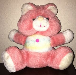 Vintage Dan Dee Teddy Bear Stuffed Plush Pink Plaid Feet & Ears